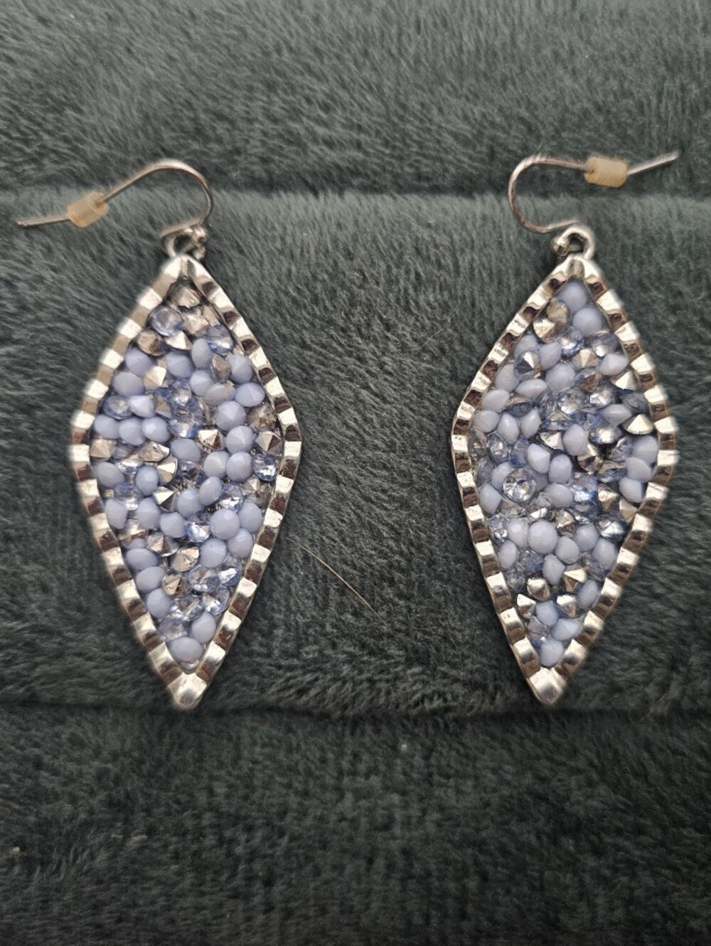 Light Blue Beaded Marquise Drop Earrings - Women Jewelry